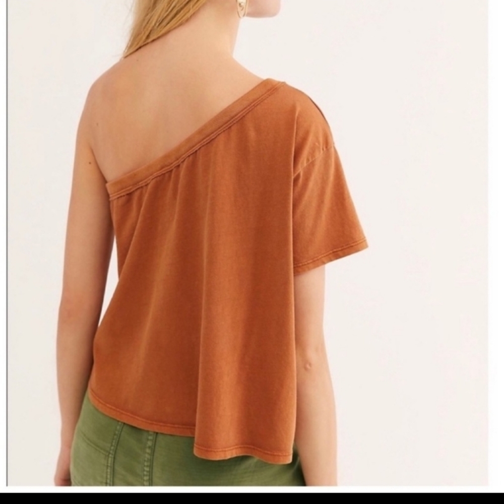 we the free aubry one shoulder crop tee - Picture 3 of 13